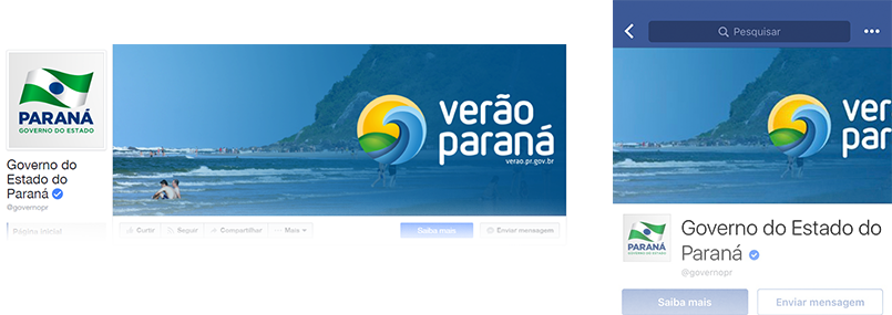 banner página no Facebook Governo Paraná
